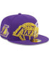 ფოტო #1 პროდუქტის Men's Purple Los Angeles Lakers Game Day Hollow Logo Mashup 59FIFTY Fitted Hat