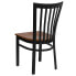 Фото #2 товара Hercules Series Black School House Back Metal Restaurant Chair - Cherry Wood Seat