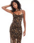 JDY mesh maxi dress in leopard print