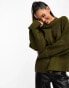 Фото #2 товара Pretty Lavish oversized borg knit jumper in dark olive