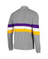 Фото #3 товара Men's Gray Minnesota Vikings Striped Full-Zip Cardigan Sweater