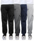 ფოტო #2 პროდუქტის Men's Heavyweight Fleece-Lined Cargo Jogger Sweatpants-4PK