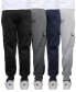 ფოტო #8 პროდუქტის Men's Heavyweight Fleece-Lined Cargo Jogger Sweatpants-4PK