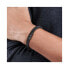 Фото #3 товара Black leather bracelet with steel clasp Casual Core 2790262