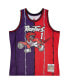 ფოტო #4 პროდუქტის Men's Tracy McGrady Purple, Red Toronto Raptors Hardwood Classics 1998-99 Split Swingman Jersey
