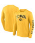 Фото #1 товара Men's Gold Iowa Hawkeyes Distressed Arch Over Logo Long Sleeve T-shirt