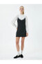 Mini Elbise Fırfırlı Uzun Kollu Çift Kumaş Kullanımlı