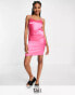 Urban Threads Tall satin mini dress in hot pink Розовый, EU 38 Tall - фото #1