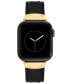 Фото #1 товара Ремешок для часов Anne Klein Черный кожаный бандж Genuine Leather Band совместим с Apple Watch 42/44/45/Ultra/Ultra 2
