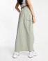 Miss Selfridge cargo pocket maxi skirt in khaki