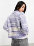 Фото #5 товара Only chunky knit jumper in blue and white space dye