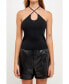 ფოტო #1 პროდუქტის Women's Crossover Skinny Rib Knit Top