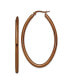 ფოტო #1 პროდუქტის Stainless Steel Polished Brown plated Oval Hoop Earrings