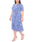 ფოტო #4 პროდუქტის Plus Size Printed Tie-Waist Midi Dress