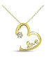 Kids Sterling Silver 14K Gold Plated with White Cubic Zirconia Heart 'LOVE' Necklace