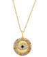 Фото #1 товара EFFY® Multi-Sapphire (7/8 ct. t.w.) & Diamond (1/6 ct. t.w.) Evil Eye 18" Pendant Necklace in 14k Gold