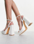 Фото #2 товара Glamorous platform heel sandals in white patent