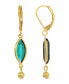 ფოტო #2 პროდუქტის Women's Gold-Tone Crystal Oval Drop Earrings