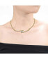 ფოტო #1 პროდუქტის Sterling Silver with Cubic Zirconia Solitaire Double Bar Pendant Necklace