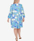 Plus Size Floral Puff Print Dress
