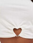 Фото #4 товара The Frolic heart hardware cropped t-shirt in cream