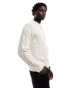 River Island slim cable jumper in ecru