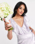 Фото #6 товара Topshop bridesmaid satin frill wrap dress in lilac