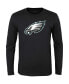 ფოტო #1 პროდუქტის Big Boys and Girls Black Philadelphia Eagles Primary Logo Long Sleeve T-shirt