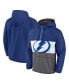 Фото #1 товара Men's Blue Tampa Bay Lightning Flagrant Foul Anorak Raglan Half-Zip Hoodie Jacket