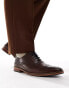 Фото #12 товара ASOS DESIGN brogue shoes in brown leather with natural sole and colour details