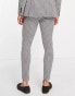 Фото #2 товара ASOS DESIGN super skinny suit trousers in brown dogstooth