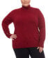 Фото #1 товара Plus Size Long Sleeve Turtleneck Sweater