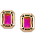 ფოტო #1 პროდუქტის Gold-Tone Rainbow Stone Button Earrings