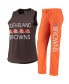 Women's Orange, Brown Cleveland Browns Muscle Tank Top and Pants Sleep Set
