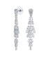 ფოტო #1 პროდუქტის Cubic Zirconia CZ Linear Statement Asian Estate Art Deco Style Column Chandelier Earrings For Women Prom