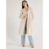 Фото #4 товара Scoop Trench Coat Women's Cream Padded Shoulders Slit Notch Lapel Faux Leather M