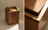 Square wooden bathroom wastepaper bin