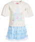 ფოტო #1 პროდუქტის Toddler & Little Girls 2-Pc. Minnie Mouse Kindness Printed Flutter-Sleeve T-Shirt & Tulle Skirt Set