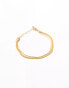 ASOS DESIGN waterproof stainless steel multirow bracelet in gold tone