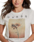 ფოტო #3 პროდუქტის Women's Cotton Diamanté Graphic Crewneck Tee