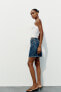 Trf mid-rise denim bermuda shorts