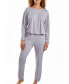 ფოტო #1 პროდუქტის Women's Jewel Modal Jogger Pajama Sleep Pant Set in Ultra Soft Cozy Style, 2 Piece