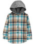Kid Plaid Hooded Button-Front Shirt 4