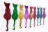 Wanddeko Metall Colorful Cats