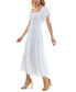 ფოტო #8 პროდუქტის Juniors' Puff-Sleeve Tiered Midi Dress