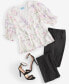 Фото #9 товара Блузка CeCe женская с рюшами и длинным рукавом цветочная 3/4-рукав V-образным вырезом