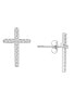 Diamond Cross Stud Earrings (1/10 ct. t.w.) in 14k Gold or 14k white gold, Created for Macy's