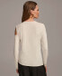 Фото #2 товара Women's Hardware-Trim Cold-Shoulder Sweater