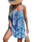 Фото #1 товара Women's Blue Tropics Sleeveless Cover-Up Slip Beach Dress