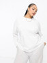 ASOS Weekend Collective Curve oversized long sleeve t-shirt with back logo in white